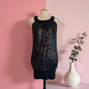 Chic Black Sequin Mini Dress